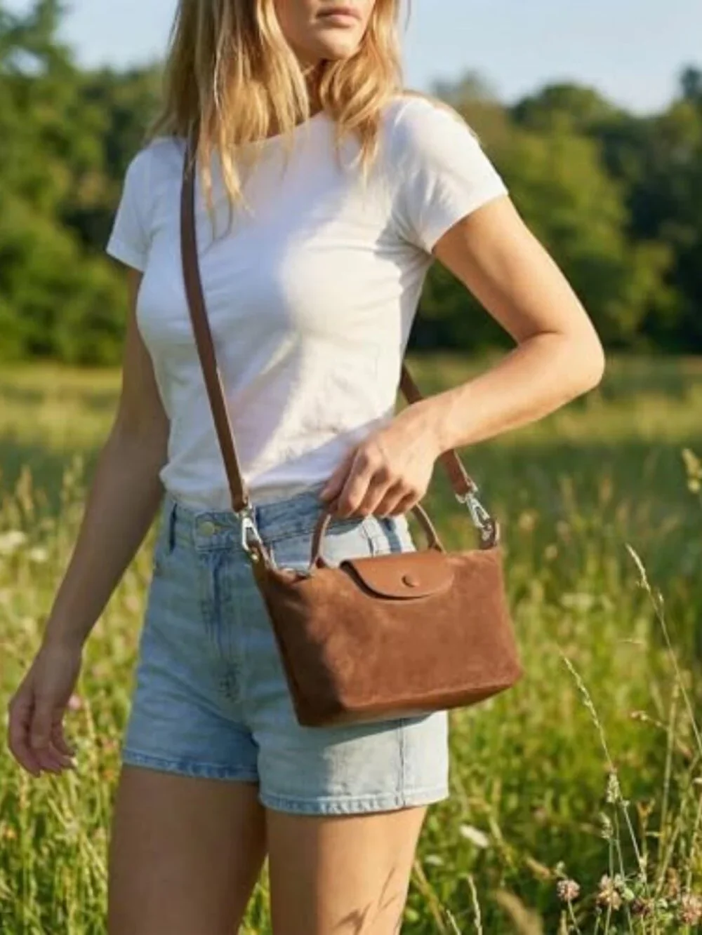 Trendy Crossbody Shoulder Purse Dumpling Handbag Faux Leather Everyday Travel
